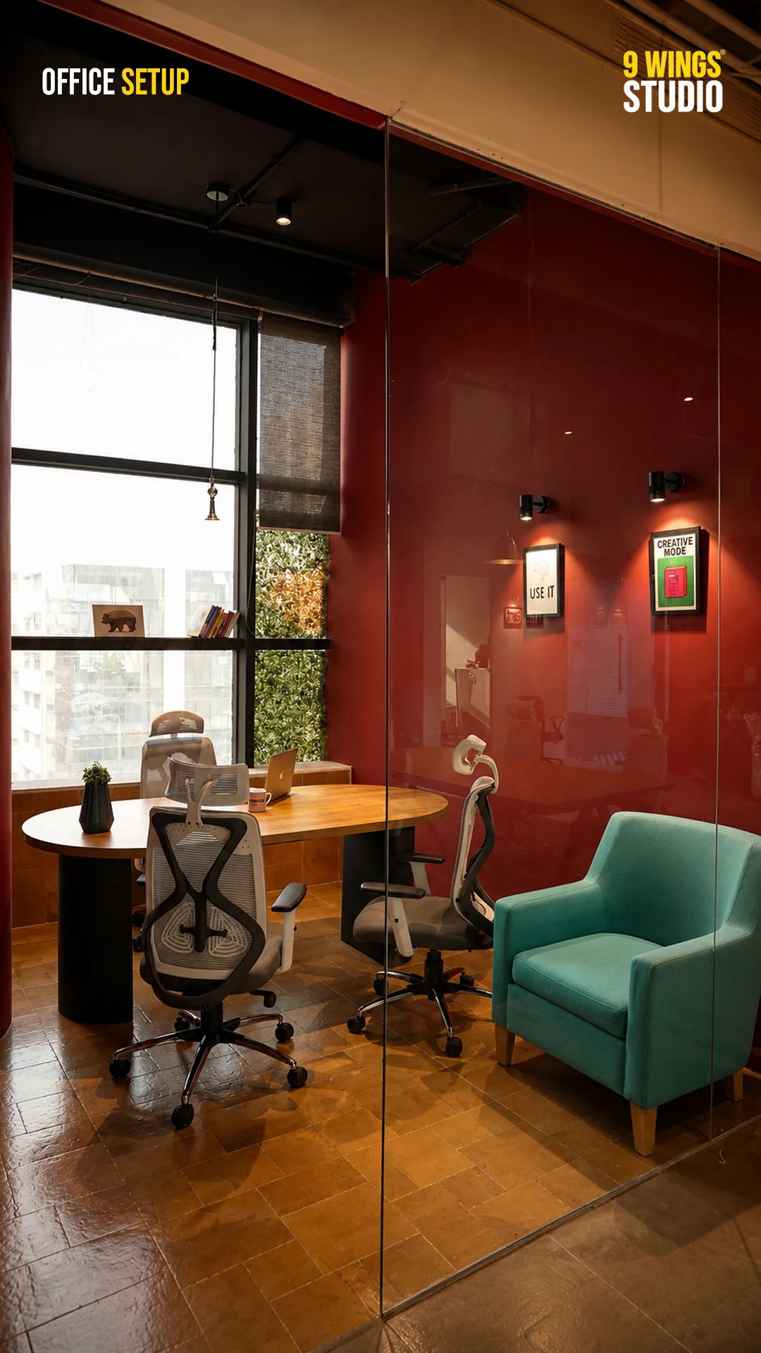 Open office and team workspace layout 9 Wings Office Studio Mumbai